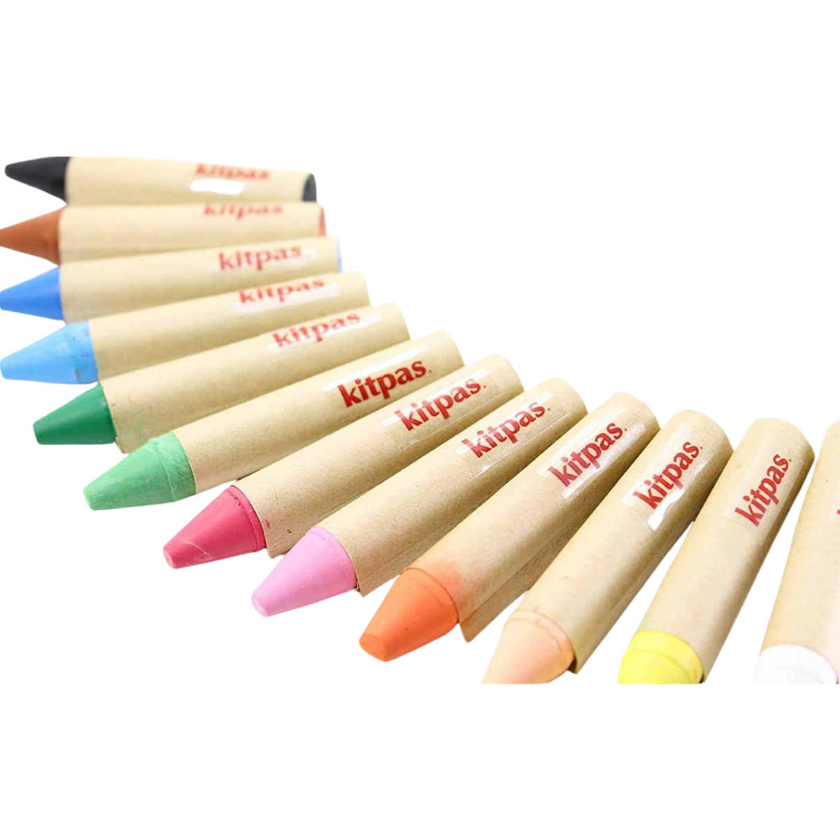 Kitpas Rice Bran Wax Crayons, 12 Pack