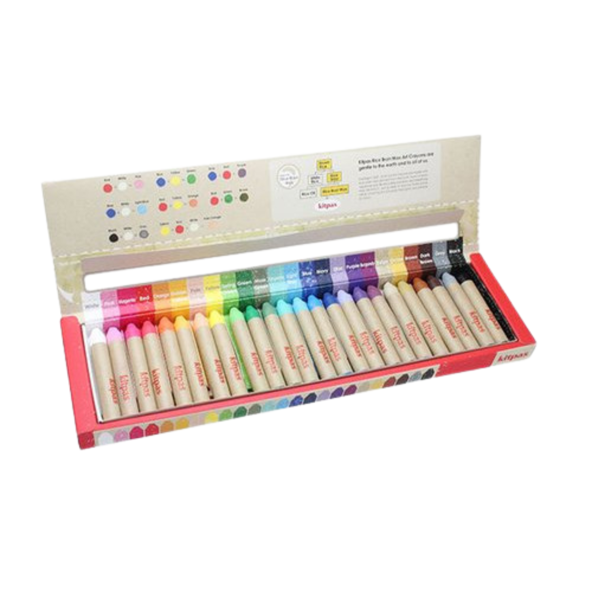 Kitpas Rice Bran Wax Crayons, 24 Pack
