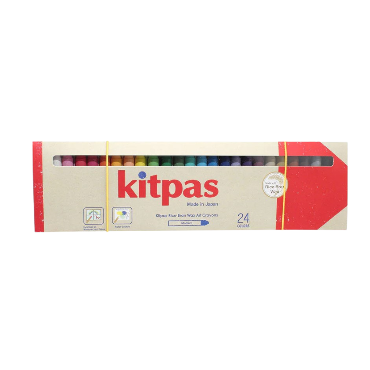 Kitpas Rice Bran Wax Crayons, 24 Pack