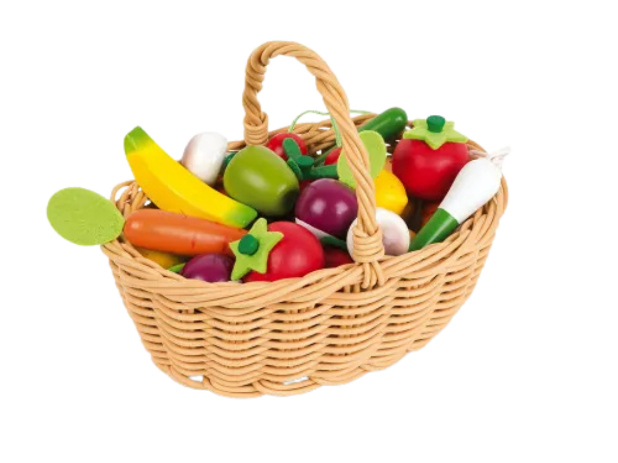 Janod 24 Piece Fruit and Vegetable Basket