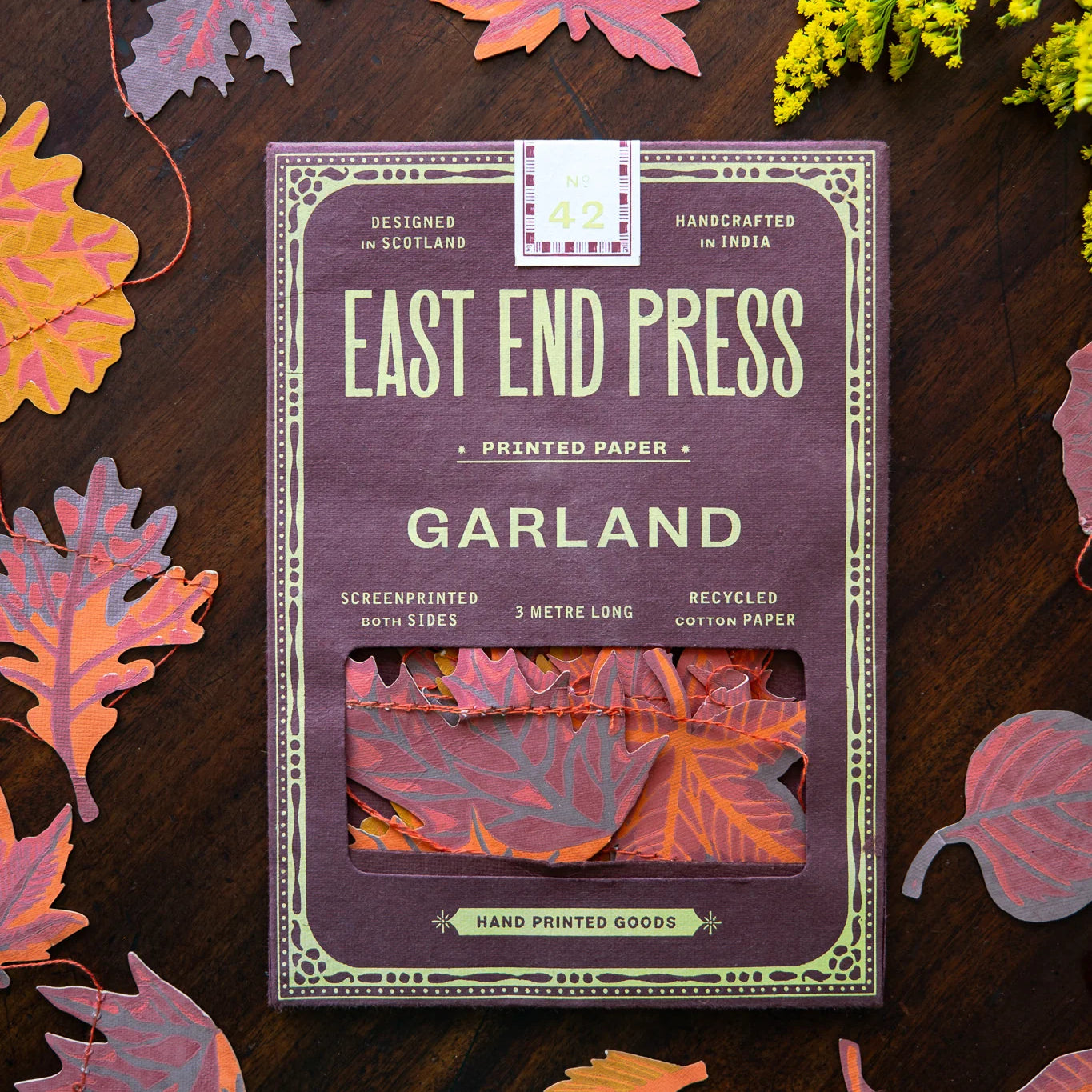 East End Press Autumn Leaves Sewn Garland