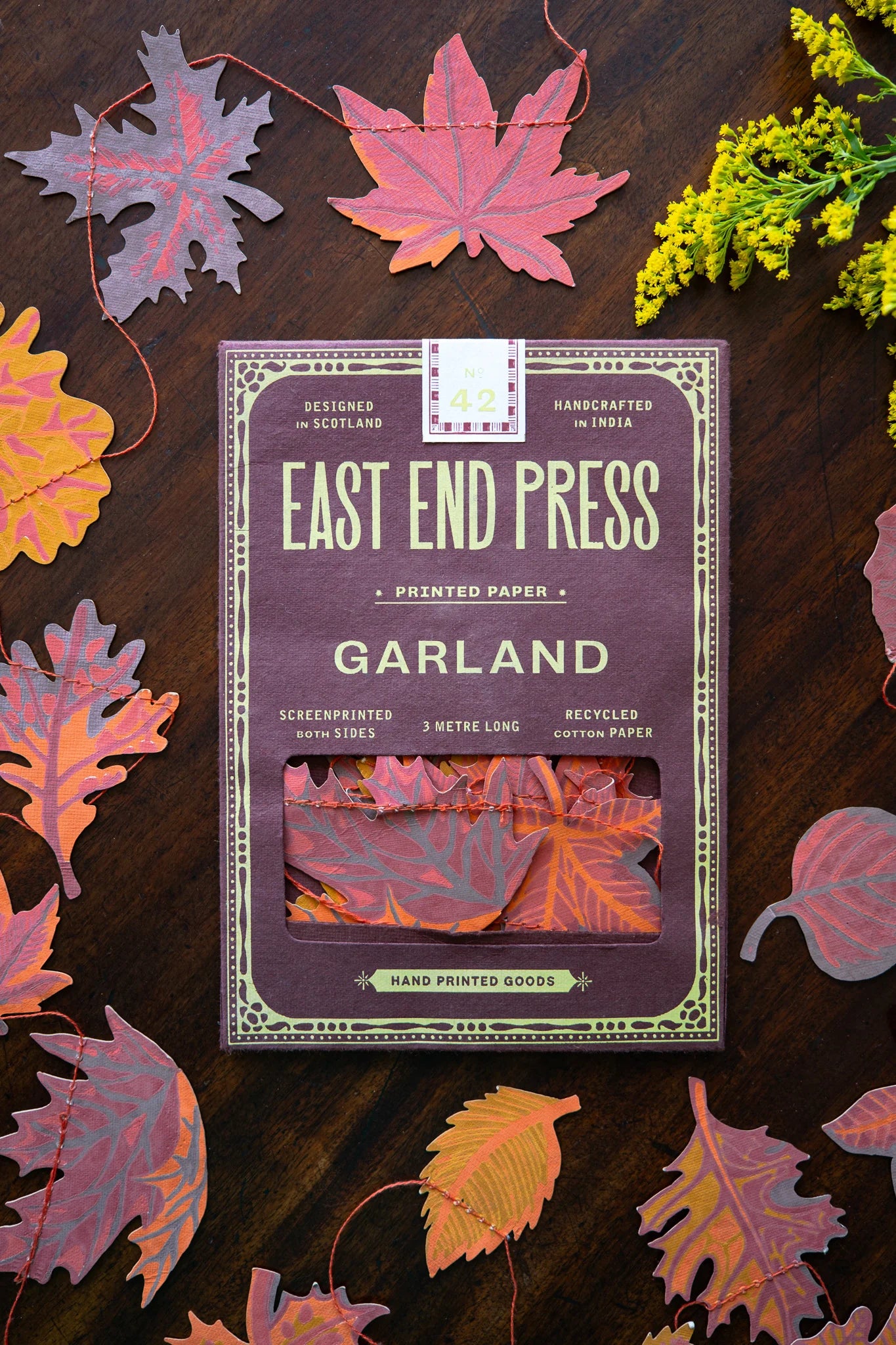 East End Press Autumn Leaves Sewn Garland