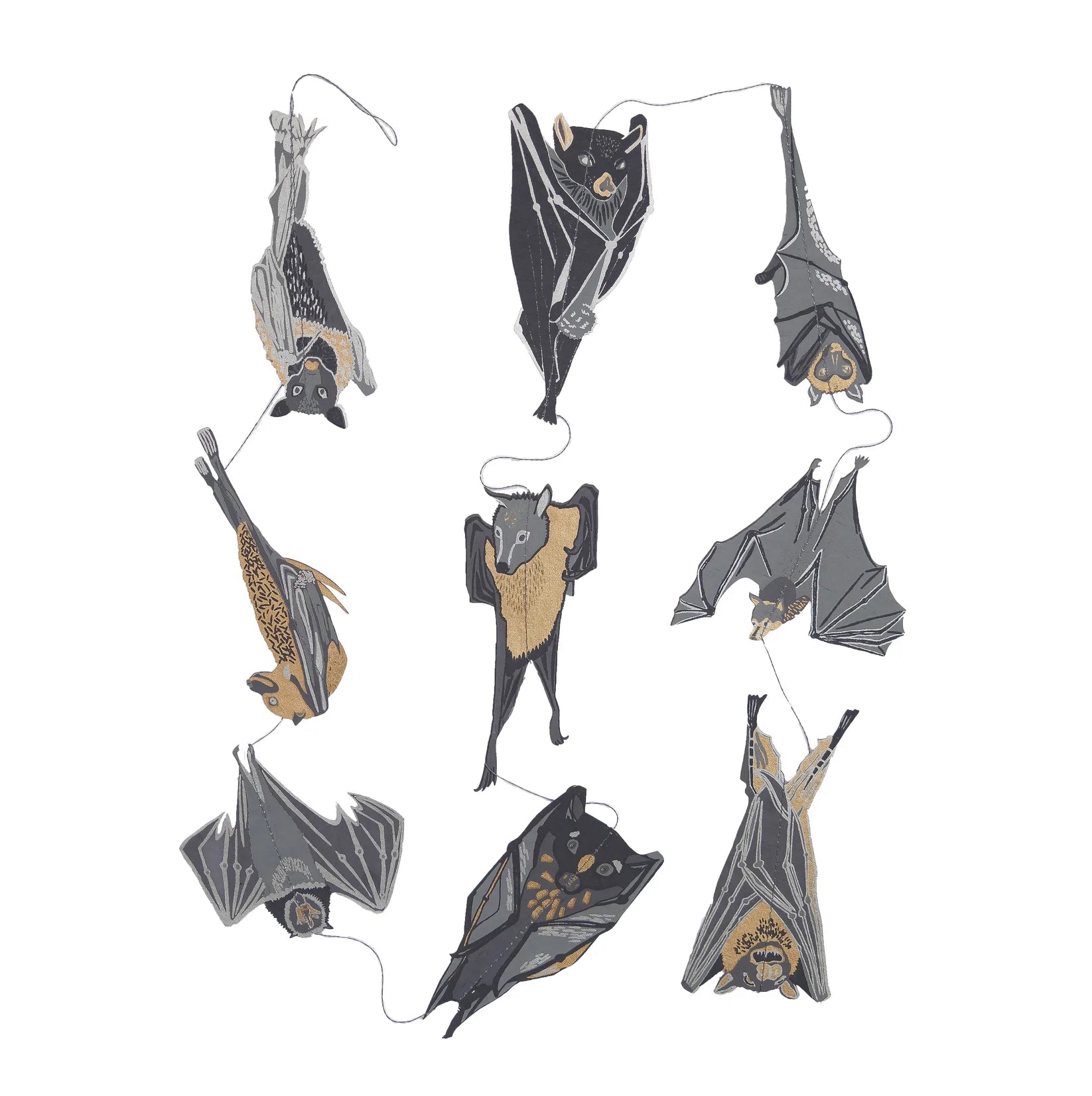 East End Press Bats Vertical Wall Hanging