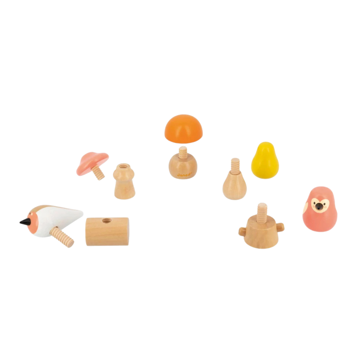 Janod Birds and Mushroom Screw Toy