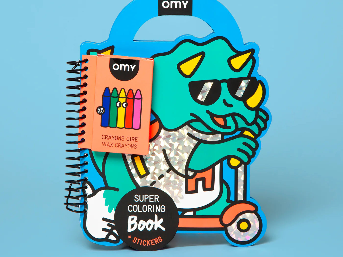 OMY Super Colouring and Stickers Book: Dino