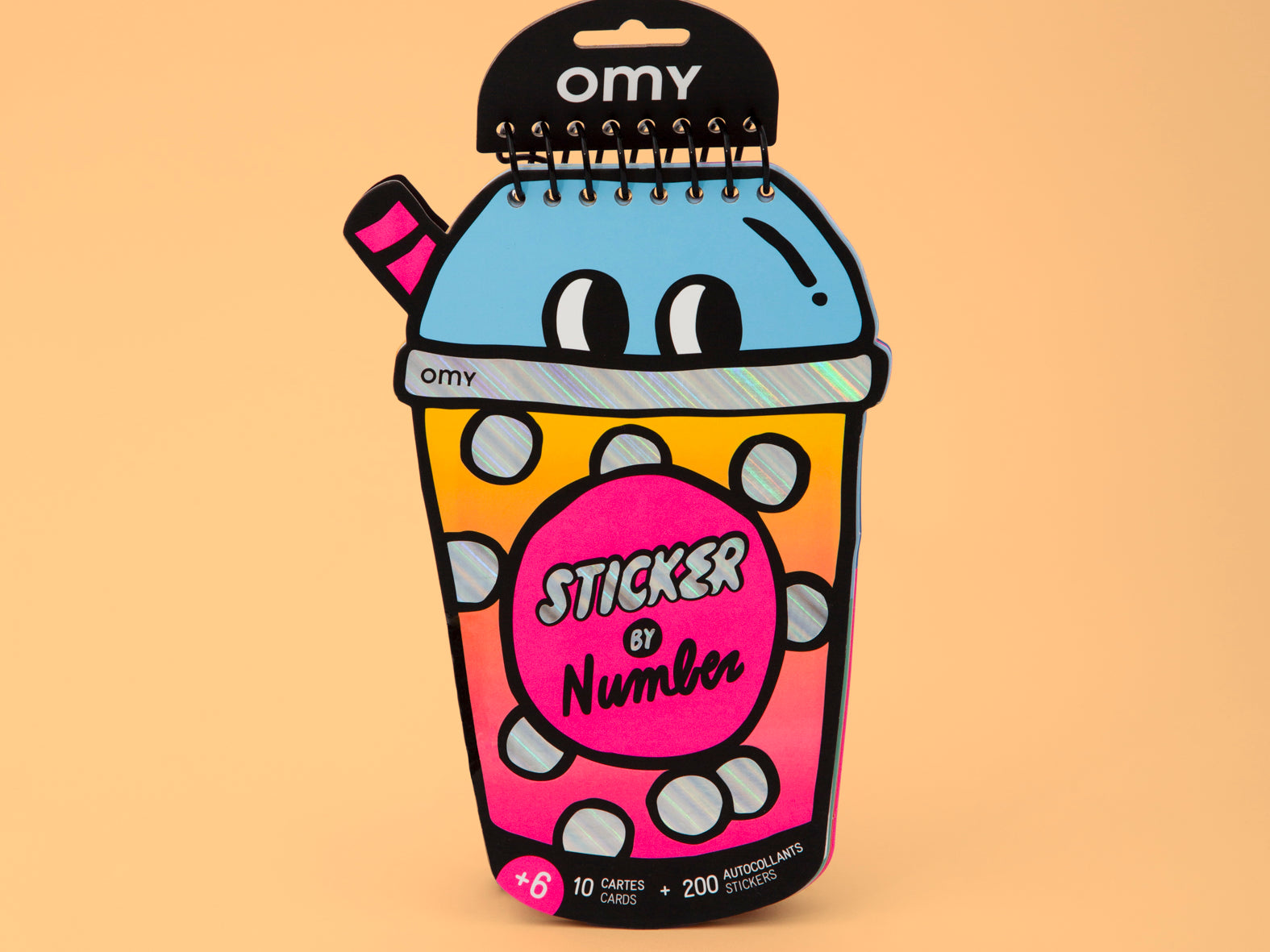 OMY Sticker By Number Notebook: Bubble Tea