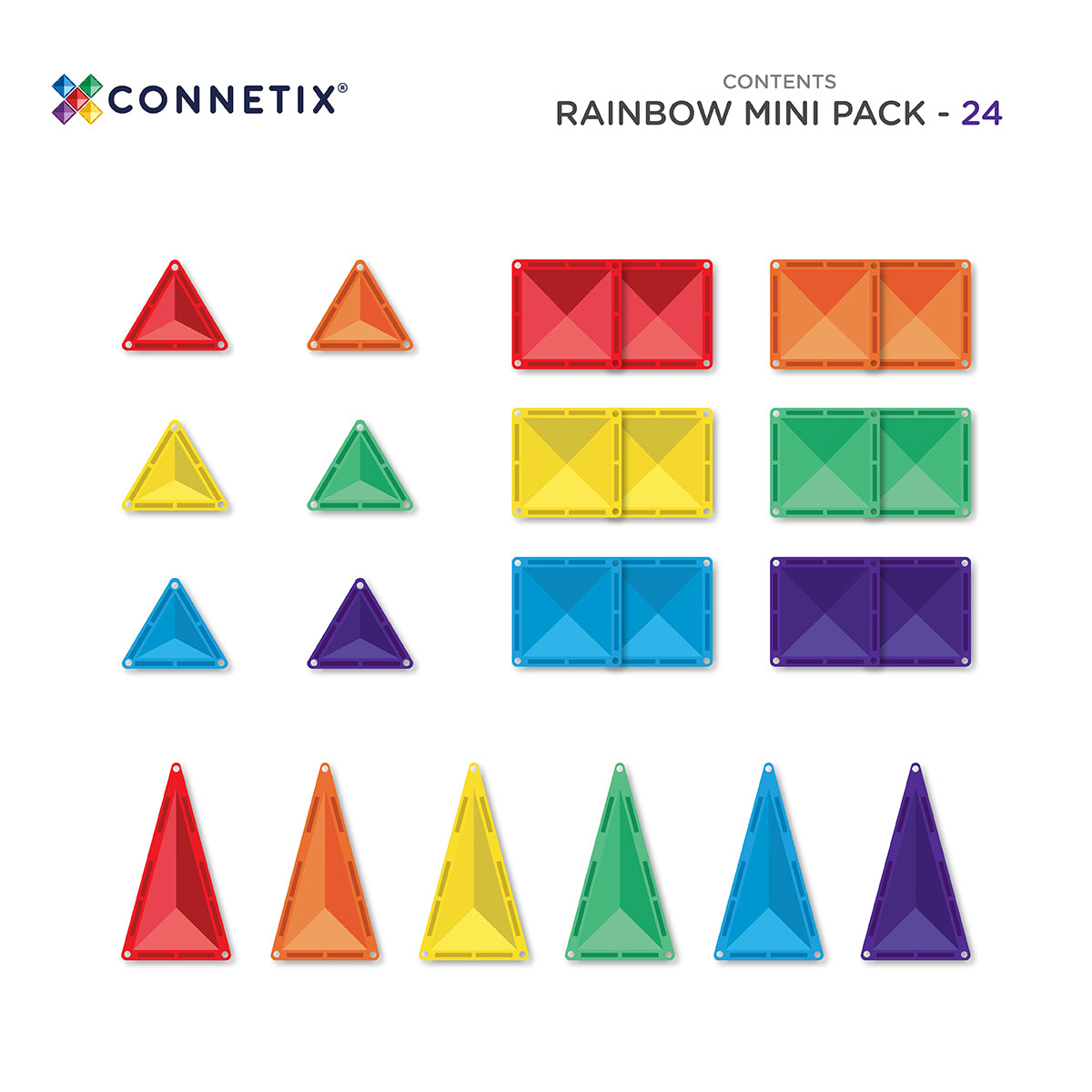 Connetix Rainbow Mini Pack 24 Pieces