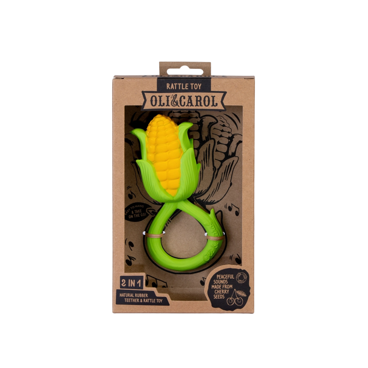 Oli & Carol Corn Rattle Teether Toy