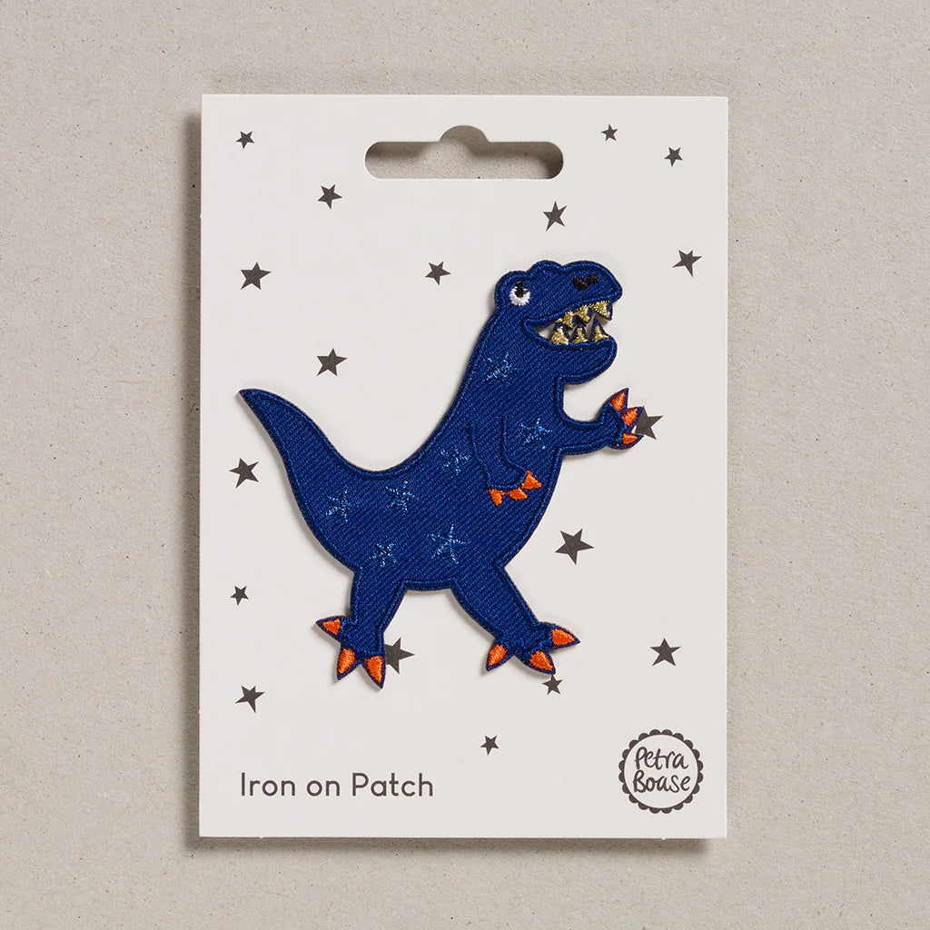 Iron On Patch - Blue Dinosaur