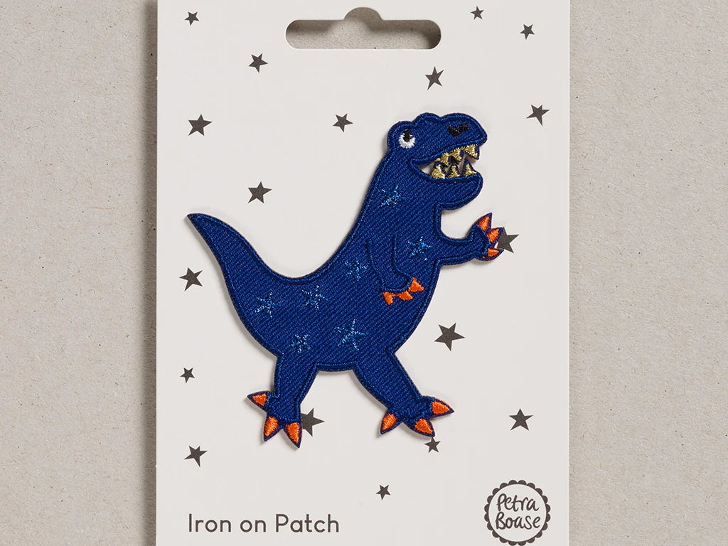 Iron On Patch - Blue Dinosaur