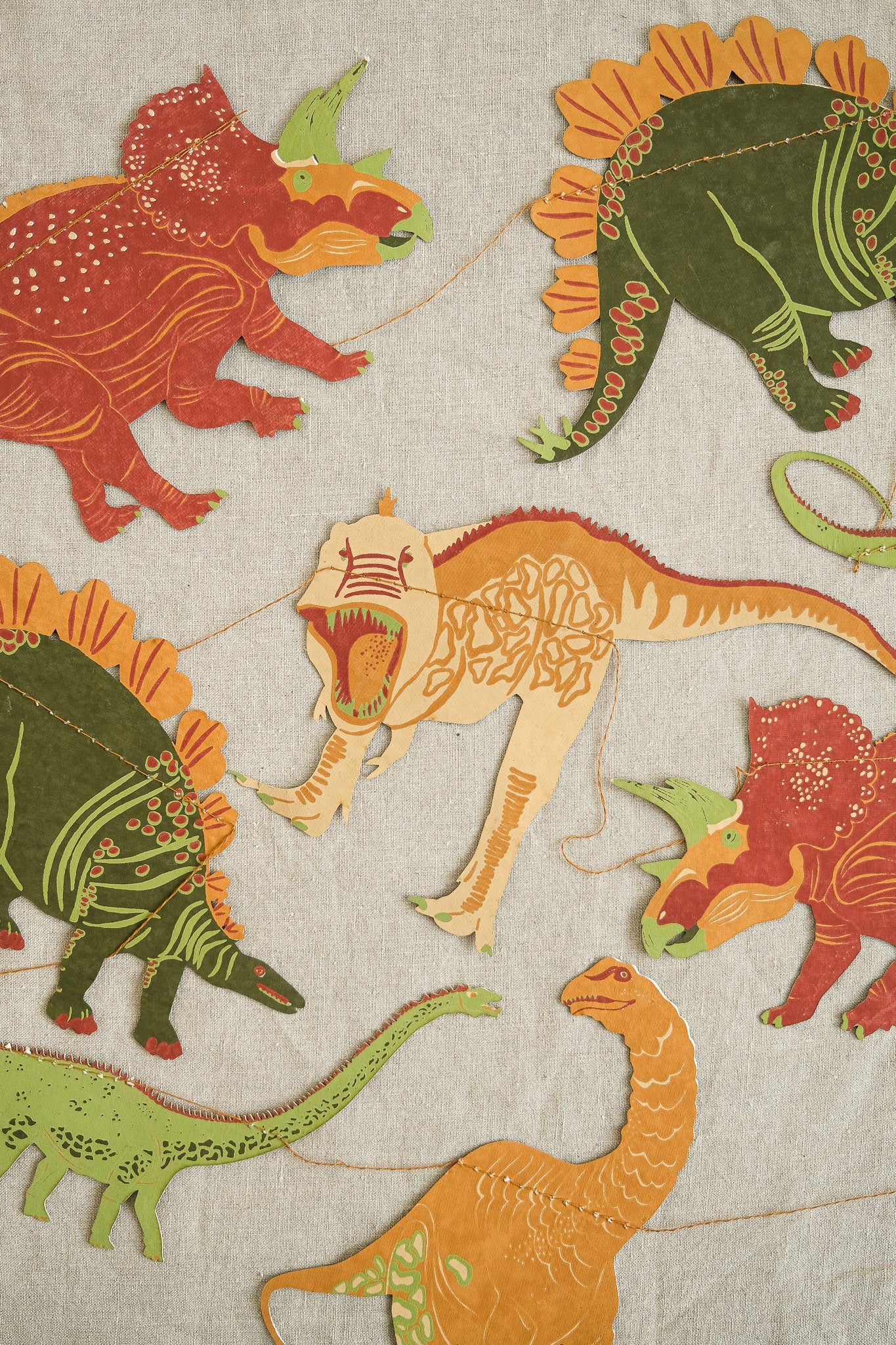 East End Press Dinosaurs Sewn Garland