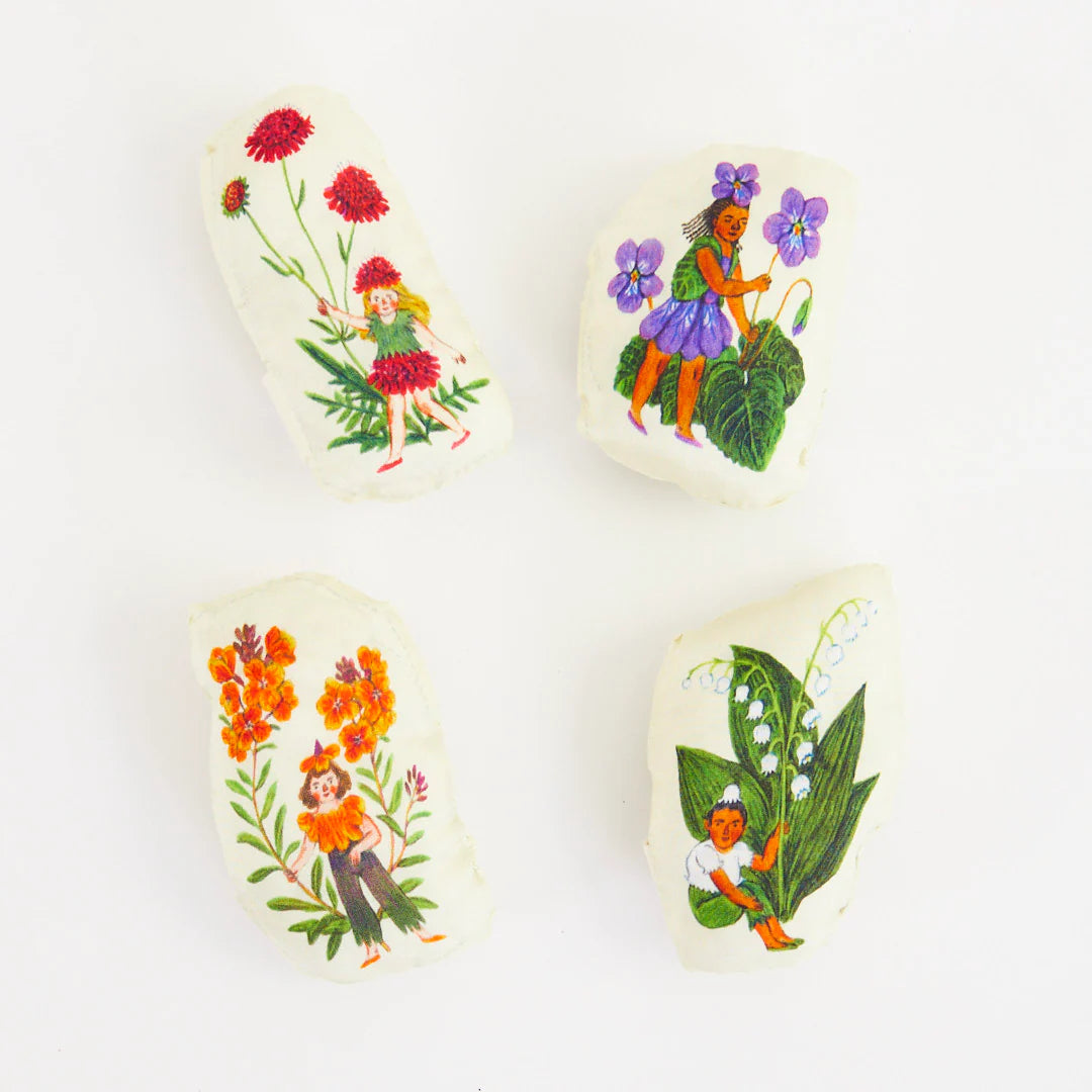 Sarah's Silks Stuffed Flower Fairies Set of 4