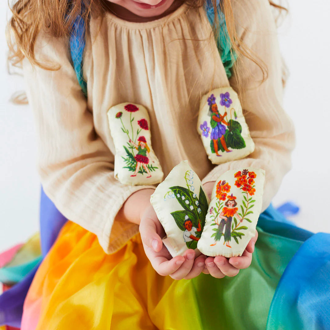 Sarah's Silks Stuffed Flower Fairies Set of 4