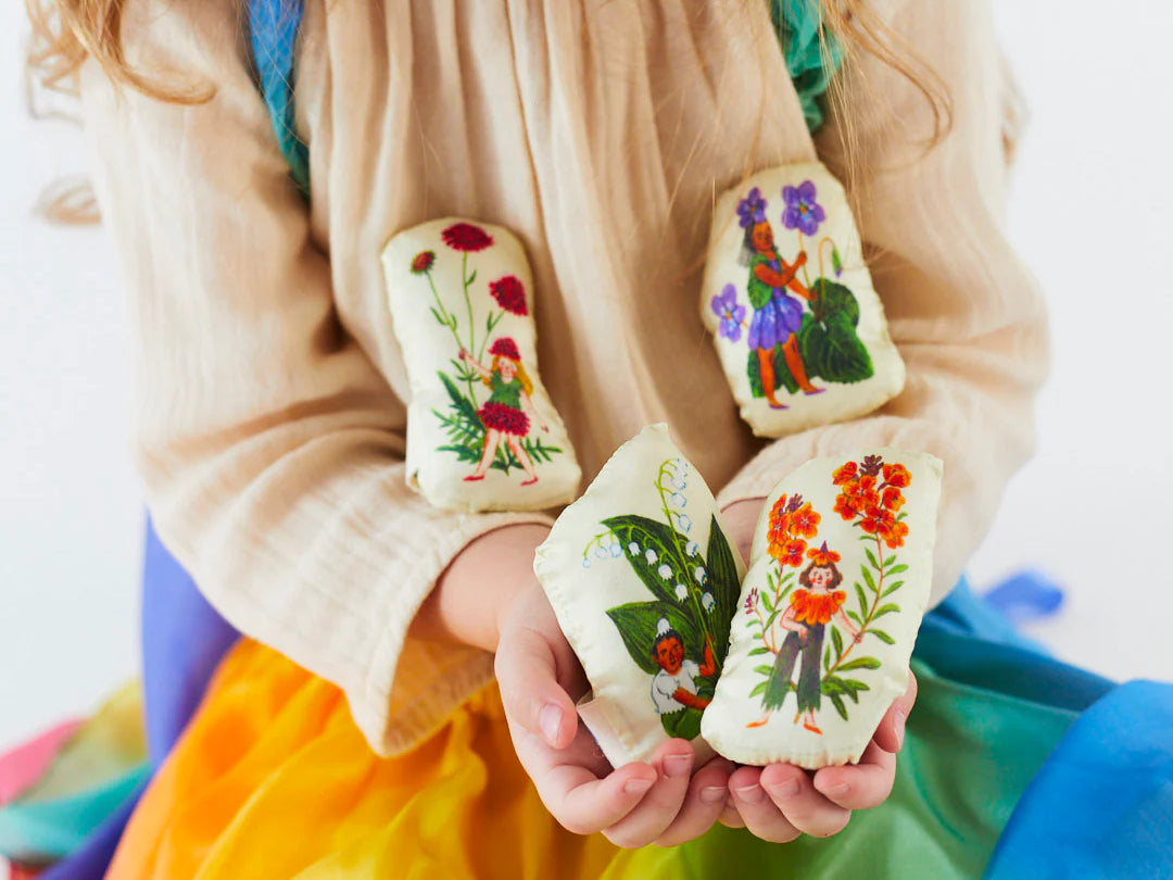 Sarah's Silks Stuffed Flower Fairies Set of 4