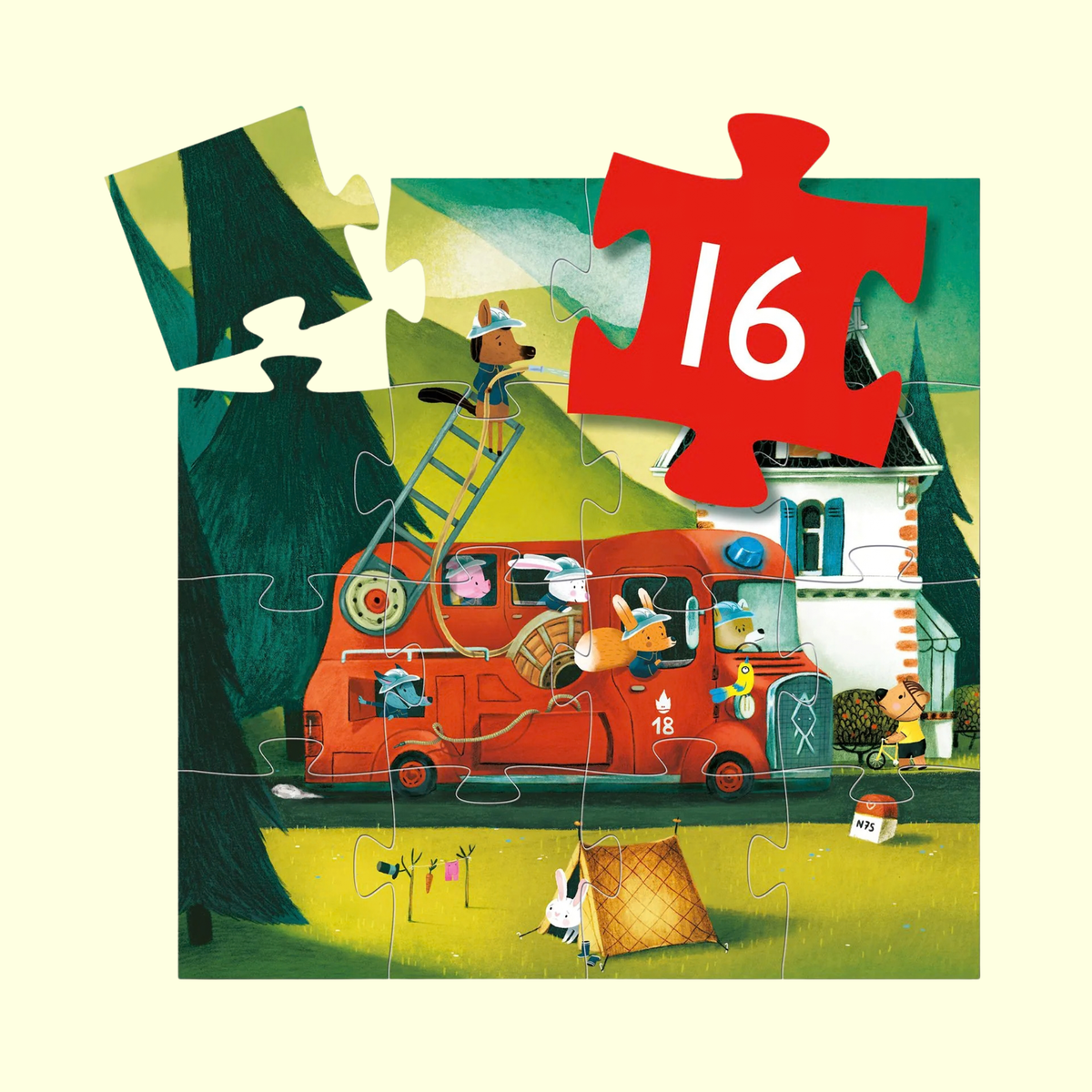 Djeco The Fire Engine 16 Piece Puzzle