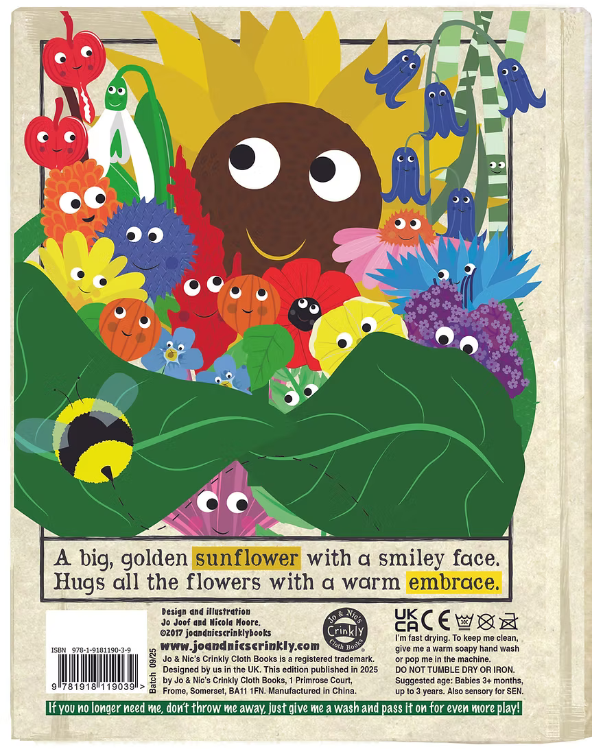 Jo & Nic's Crinkly Cloth Books - Flowers and the Bee