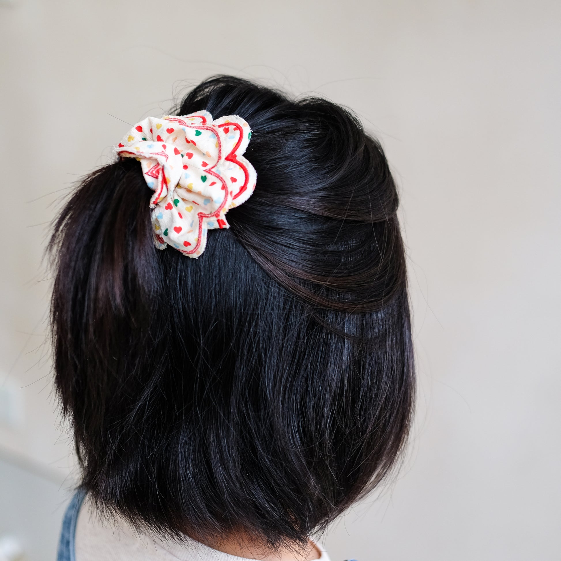 Mimi & Lula Heart Print Scallop Scrunchie