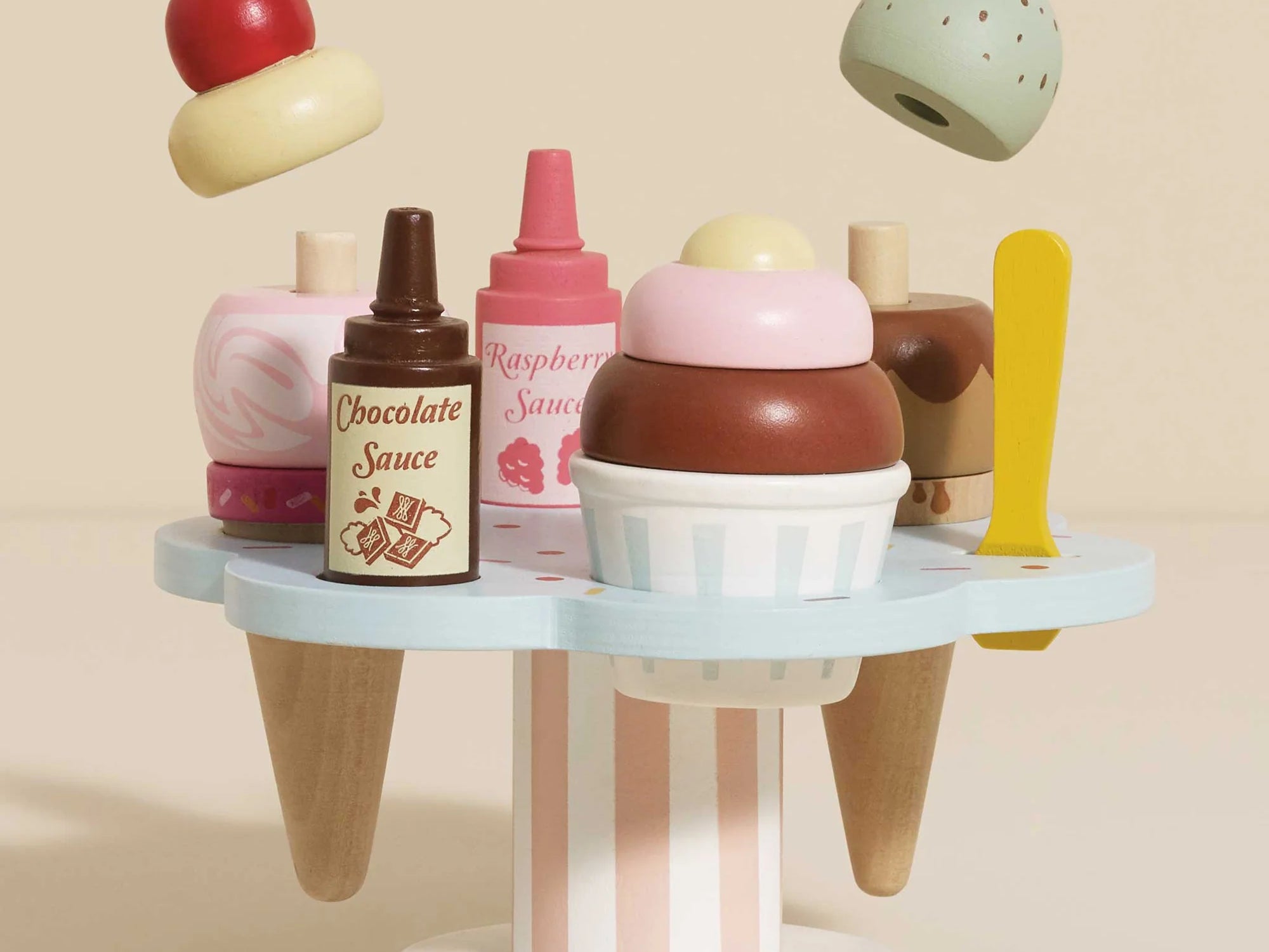 Le Toy Van Wooden Ice Cream Stand with Toppings