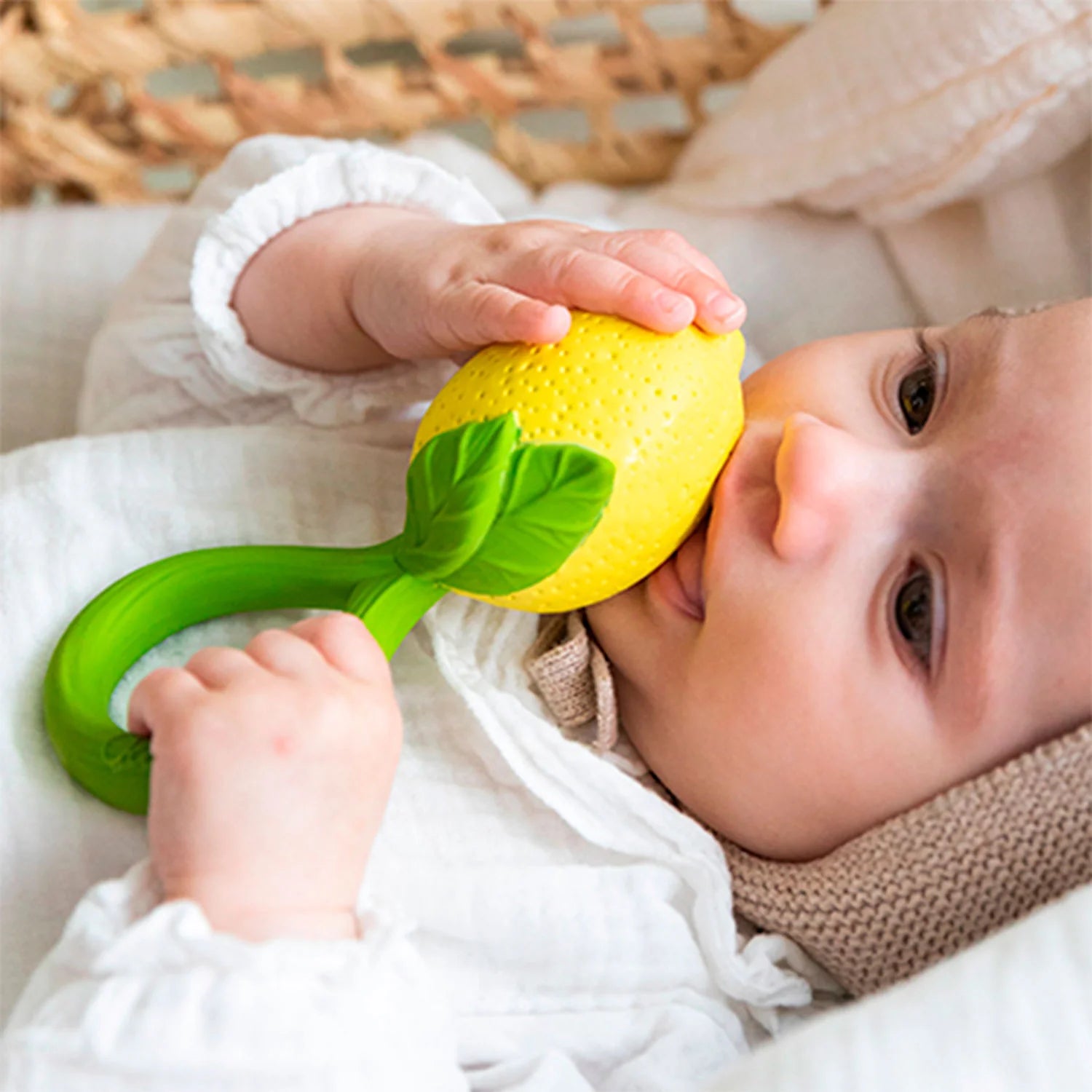 Oli & Carol Lemon Rattle Teether Toy