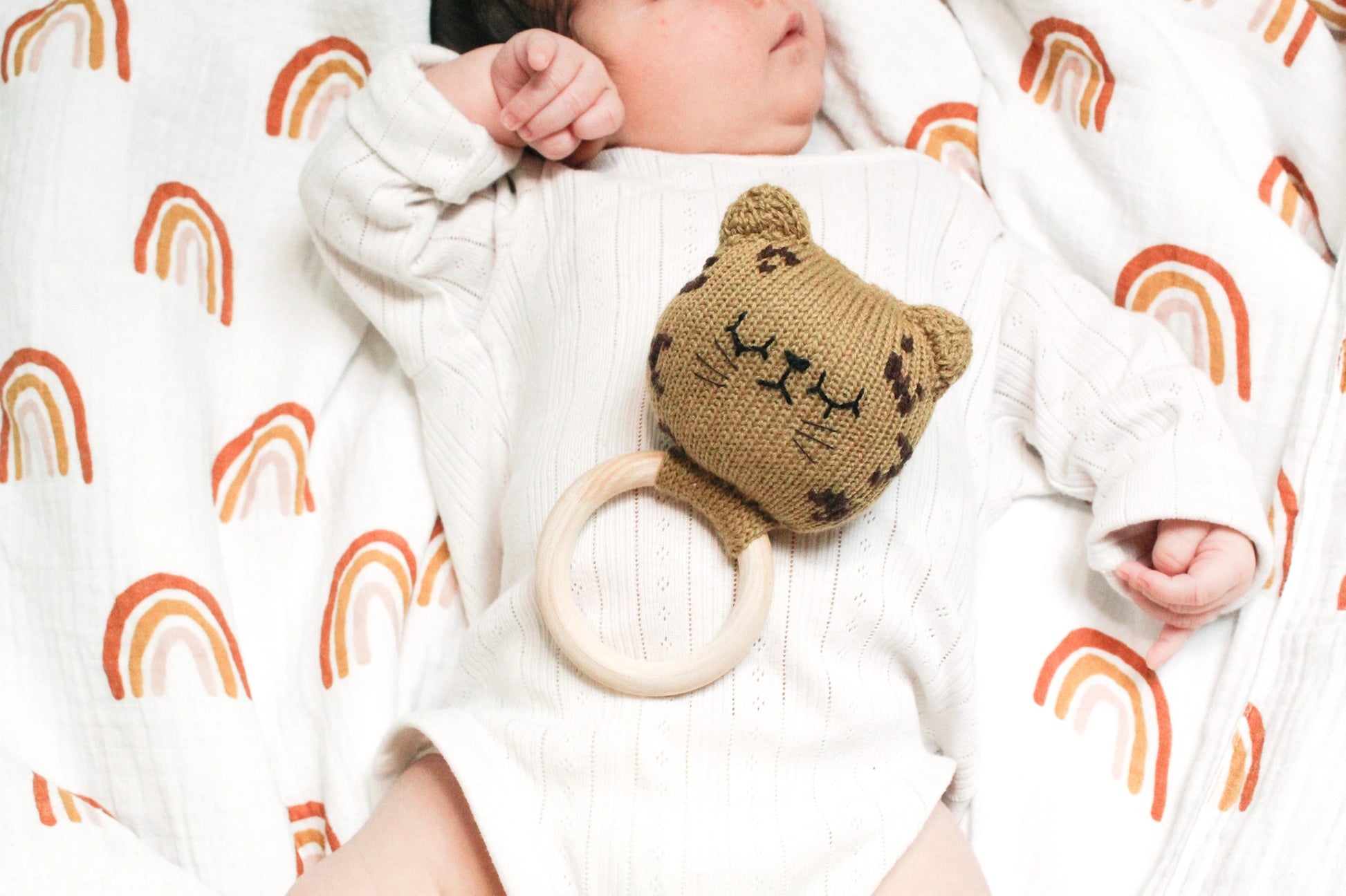 Sootie Limetree Leopard Rattle Teething Ring