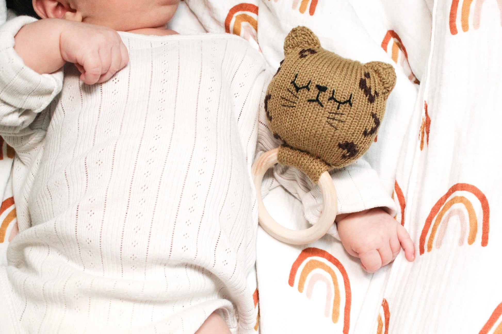 Sootie Limetree Leopard Rattle Teething Ring