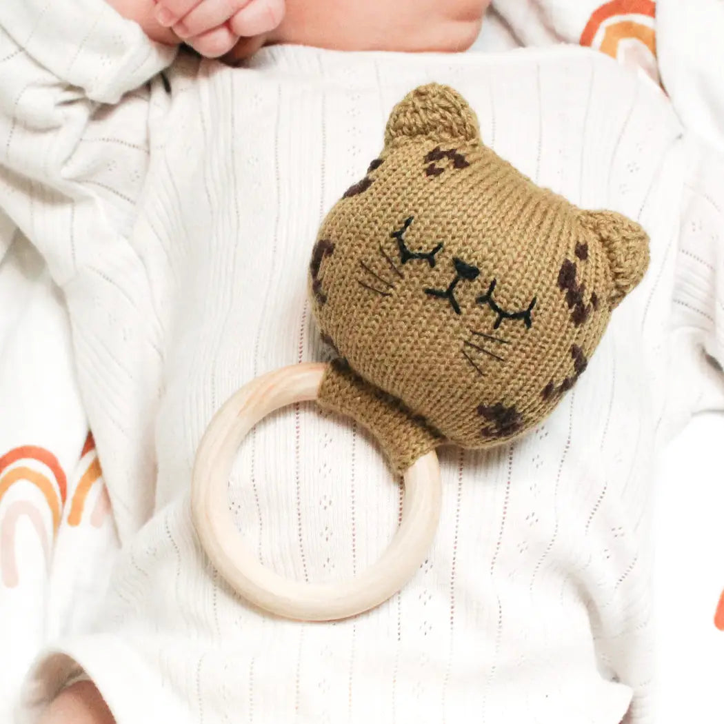 Sootie Limetree Leopard Rattle Teething Ring