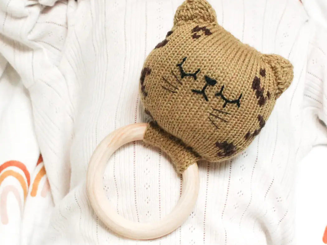 Sootie Limetree Leopard Rattle Teething Ring