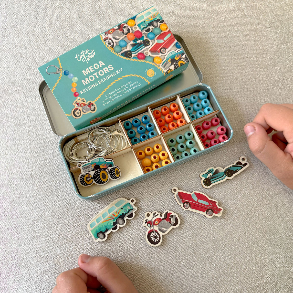 Cotton Twist Mega Motors Keyring Making Kit