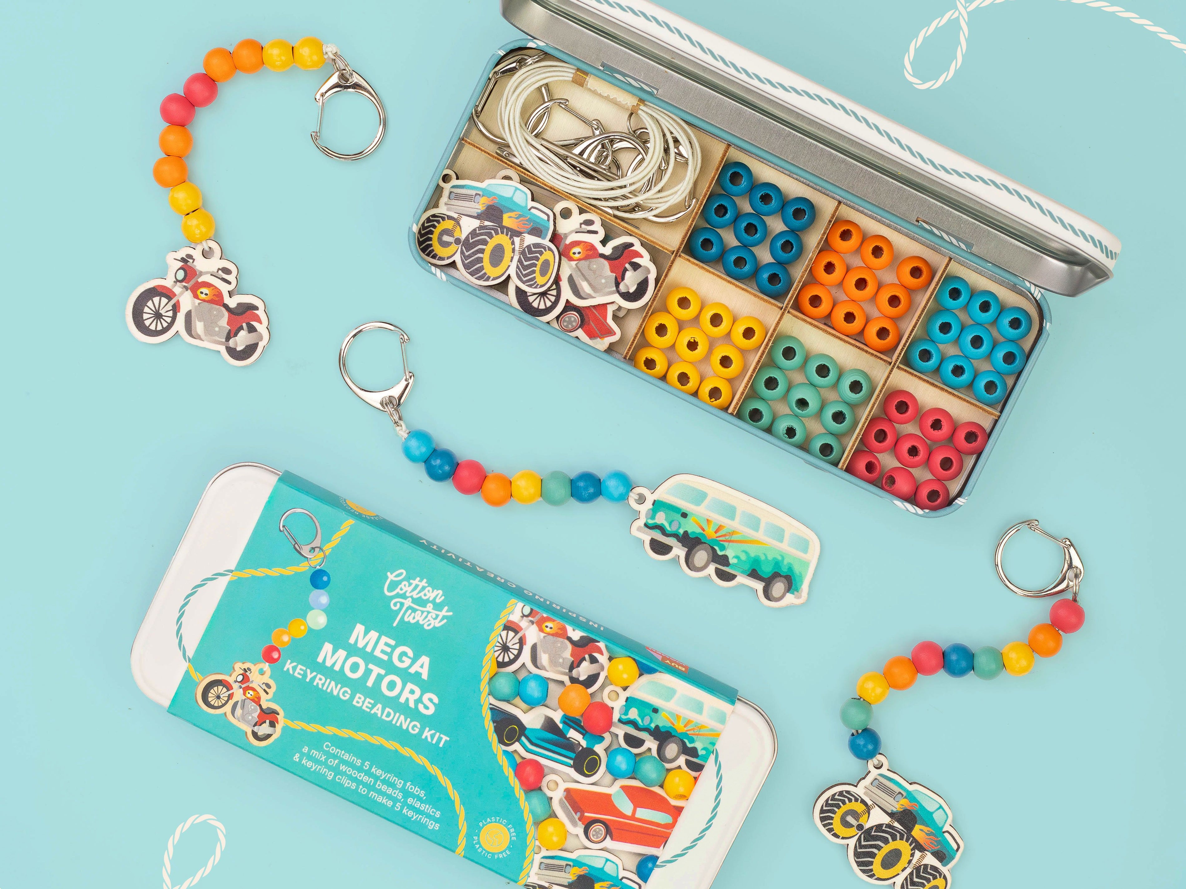 Cotton Twist Mega Motors Keyring Making Kit