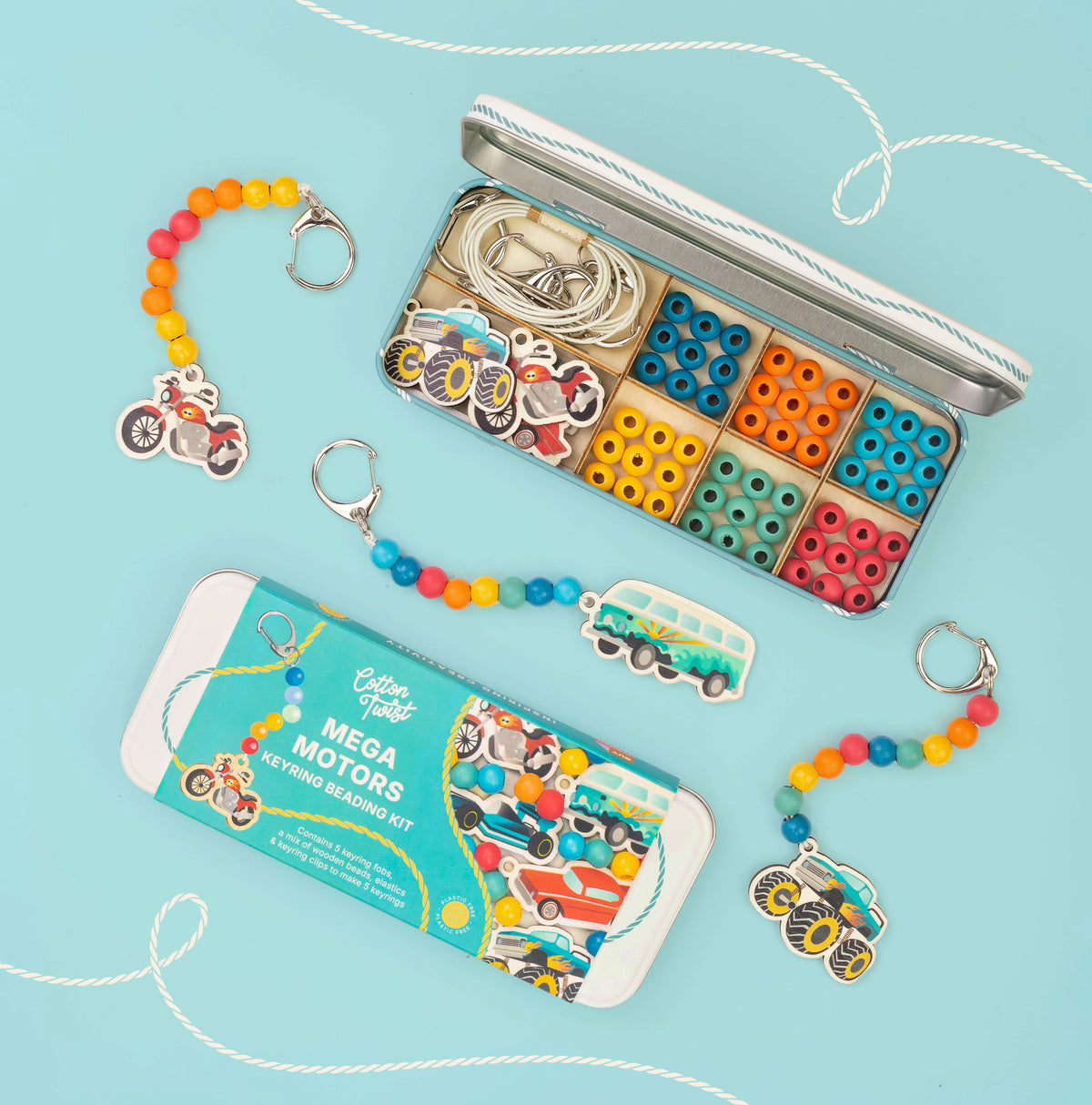Cotton Twist Mega Motors Keyring Making Kit