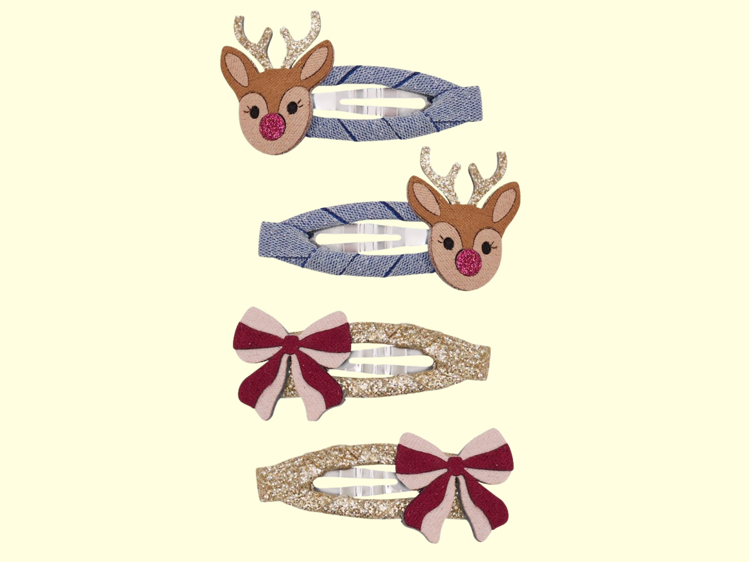 Mimi & Lula Rudolph Bow Hair Clips