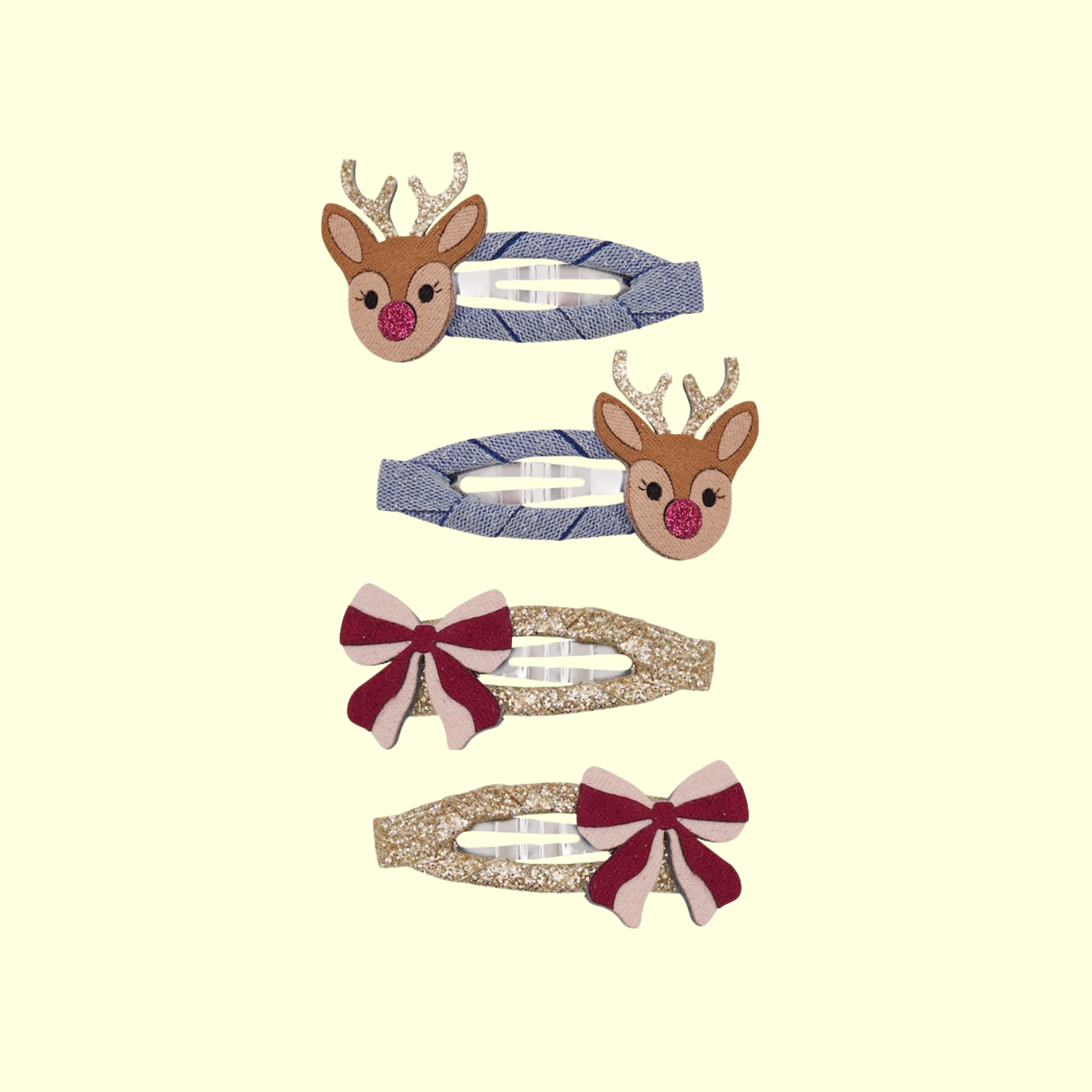 Mimi & Lula Rudolph Bow Hair Clips