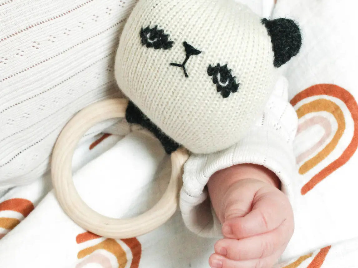 Sootie Limetree Panda Rattle Teething Ring