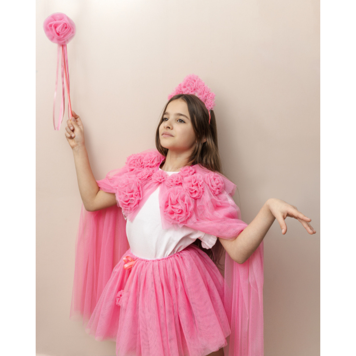 Mimi & Lula Pink Ruffle Flower Cape