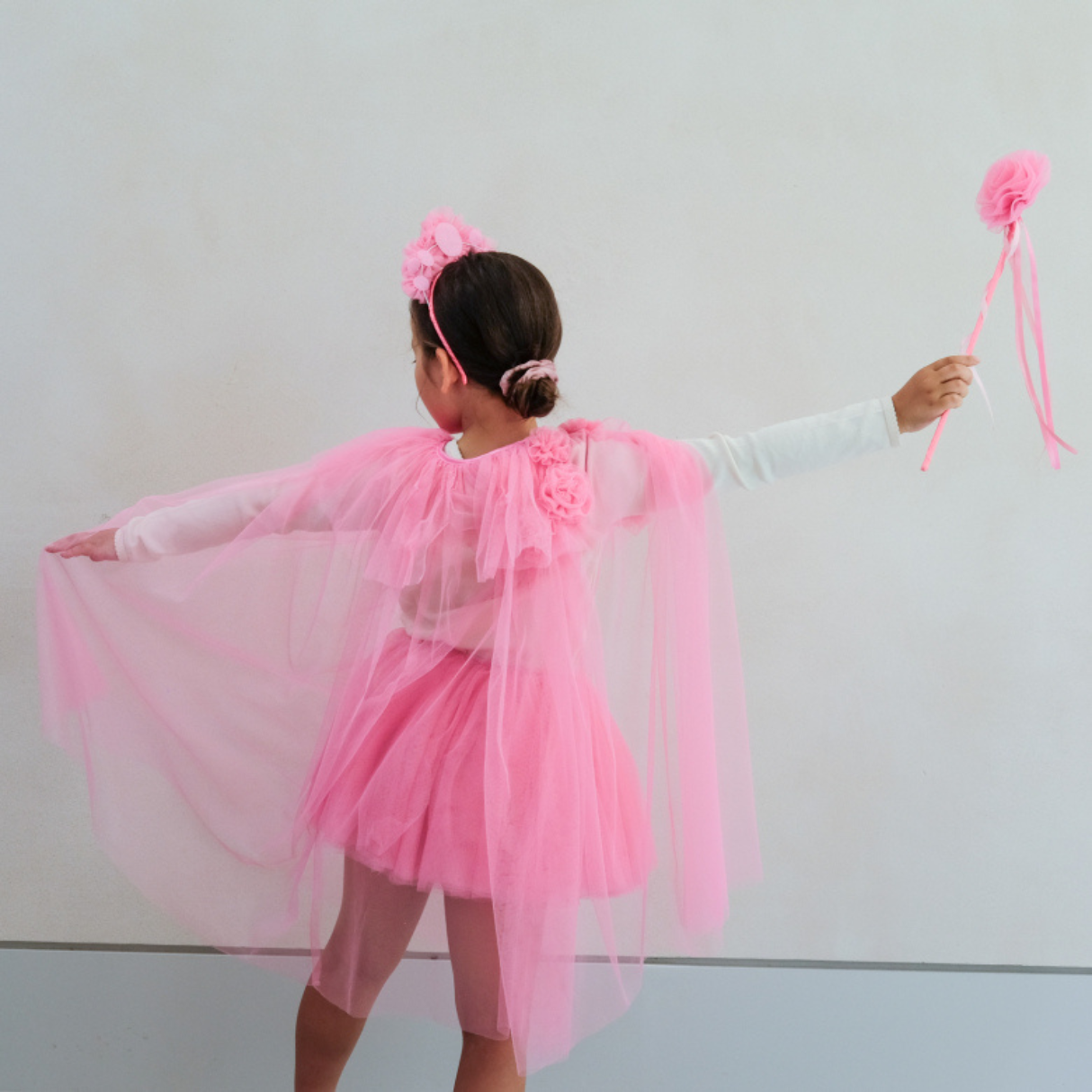 Mimi & Lula Pink Ruffle Flower Cape