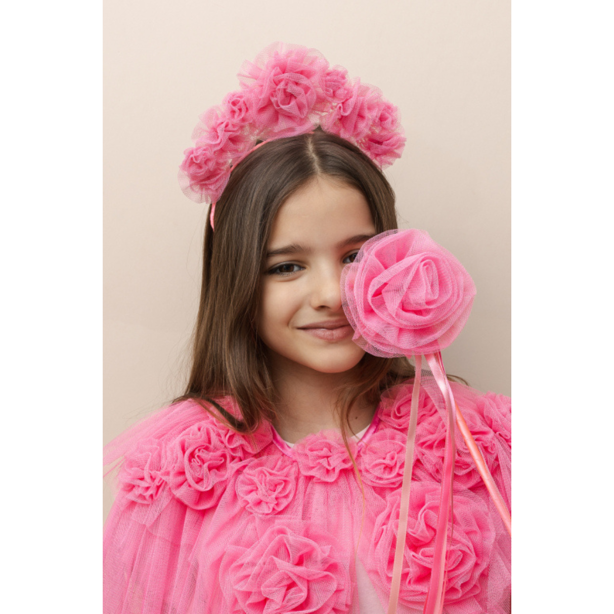 Mimi & Lula Pink Ruffle Flower Cape