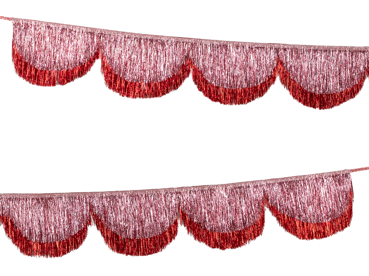Meri Meri Pink Tinsel Scallop Garland