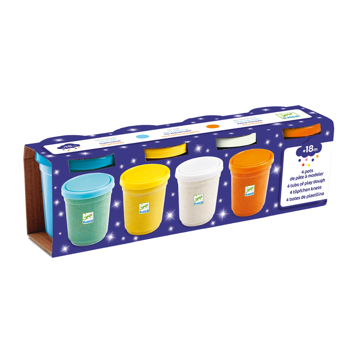 Djeco 4 Pots Glittery Play Dough