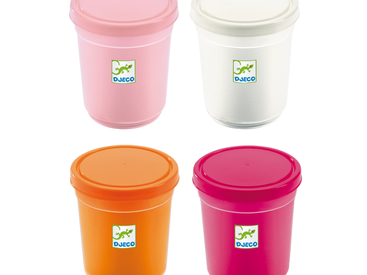 Djeco 4 Pots of Play Dough - Sweet Pastels