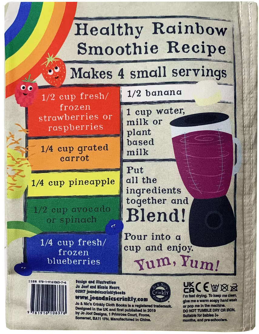 Jo & Nic's Crinkly Cloth Books - Rainbow Smoothie