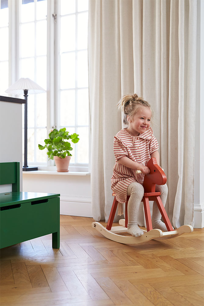 Kid's Concept Rocking Horse Orange Red, Carl Larsson