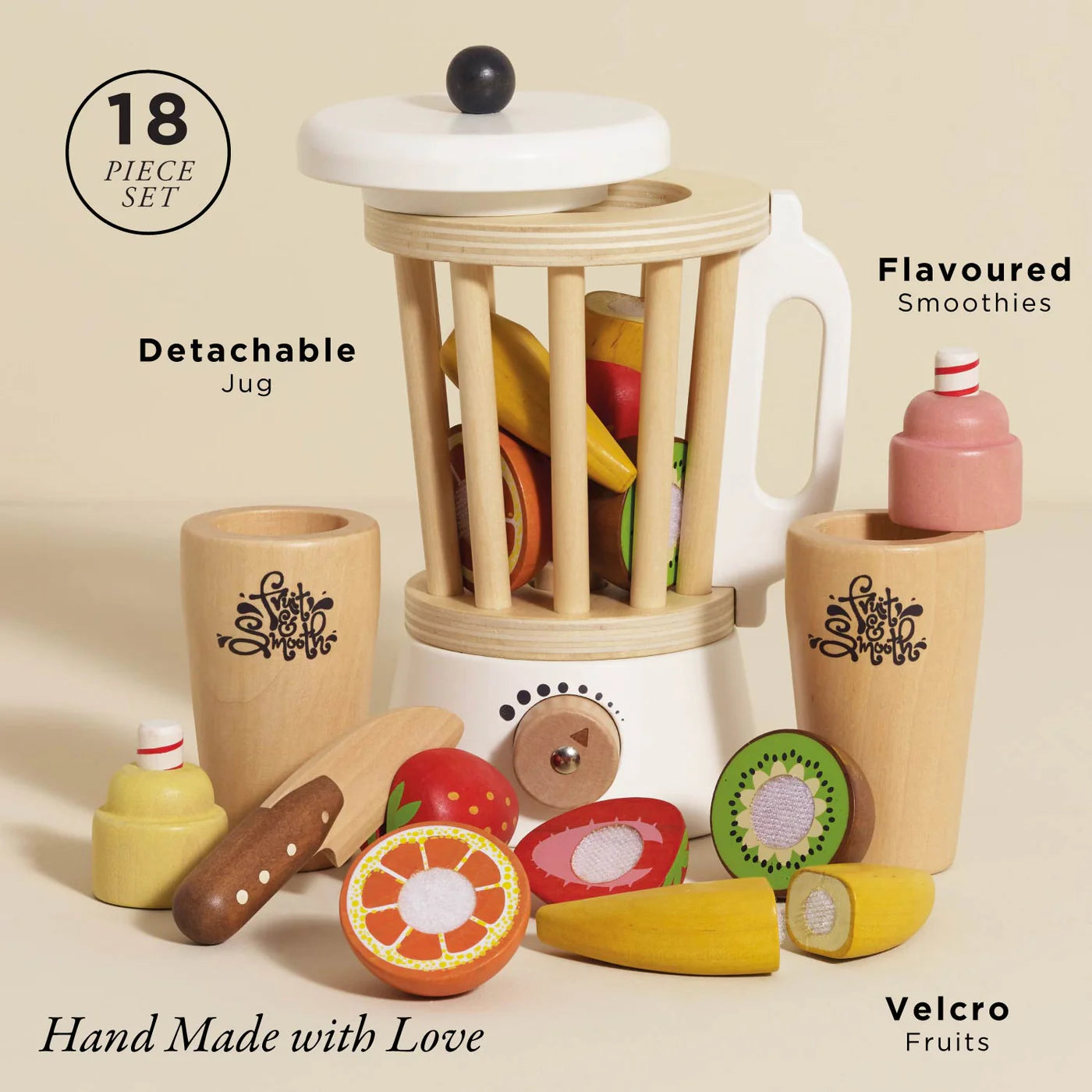 Le Toy Van Wooden Fruit & Smoothie Blender Set