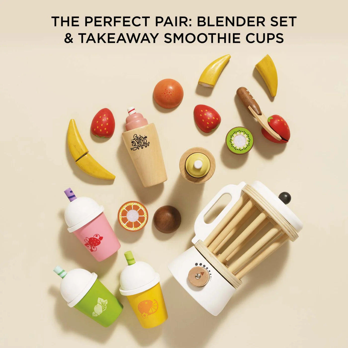 Le Toy Van Wooden Fruit & Smoothie Blender Set