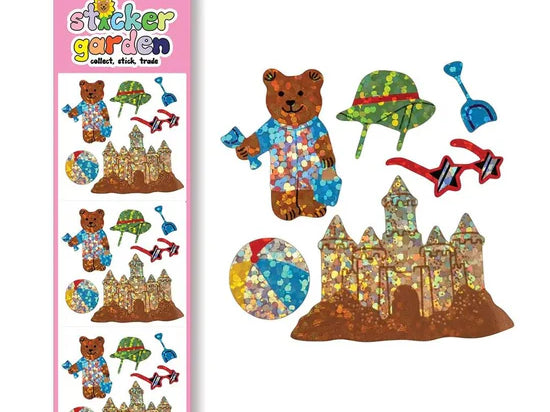 Sticker Garden Sparkle Bear at the Beach Stickers
