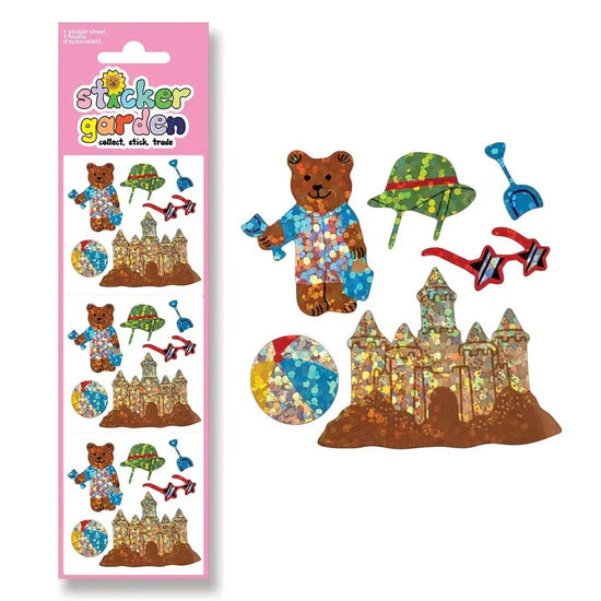Sticker Garden Sparkle Bear at the Beach Stickers