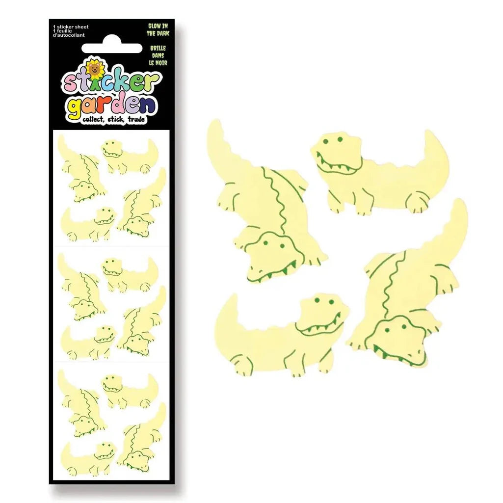 Sticker Garden Glow in the Dark Crocodile Stickers