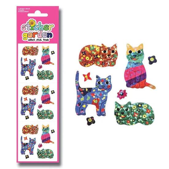 Sticker Garden Sparkle Groovy Cats Stickers