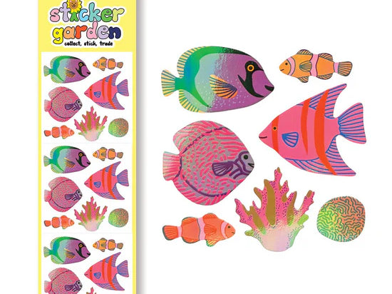 Sticker Garden Pearl Colourful Tropical Fish Stickers