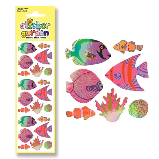 Sticker Garden Pearl Colourful Tropical Fish Stickers