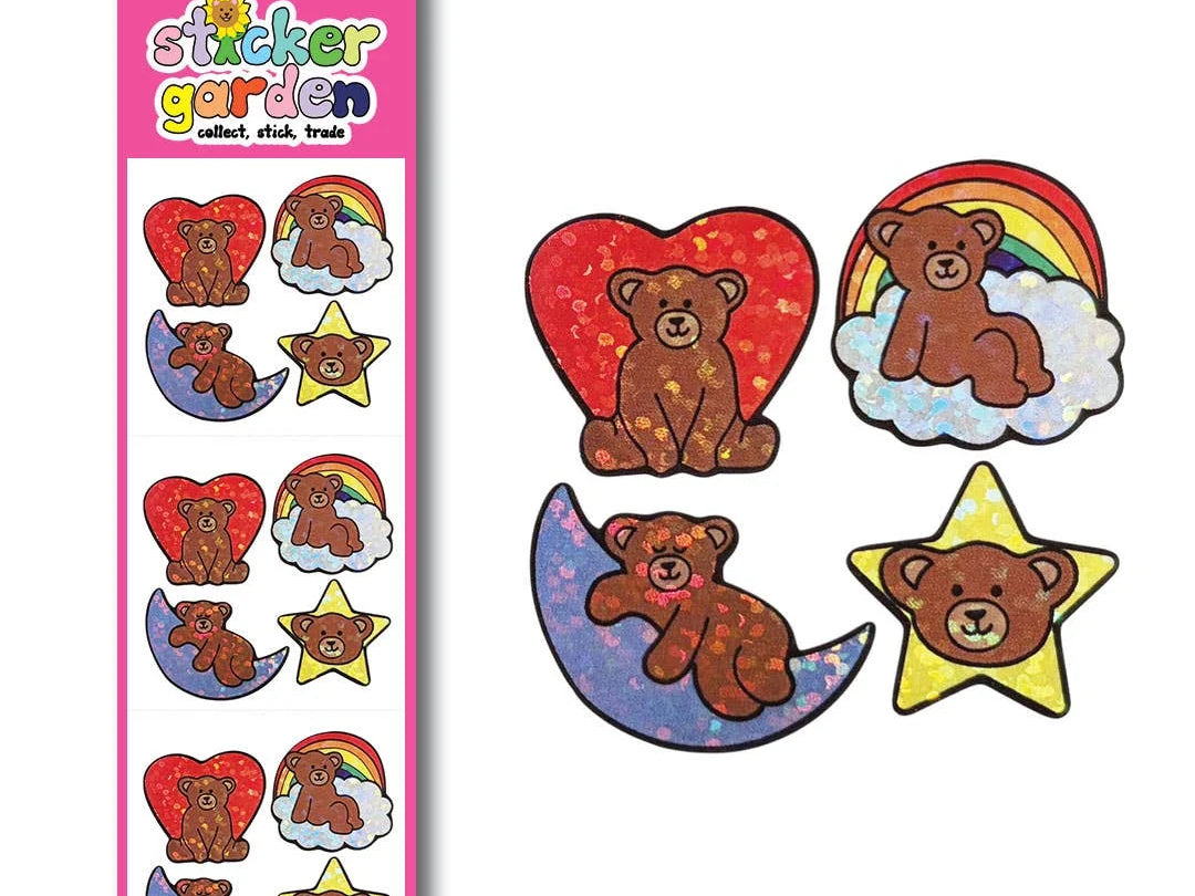 Sticker Garden Sparkle Bears in Clouds